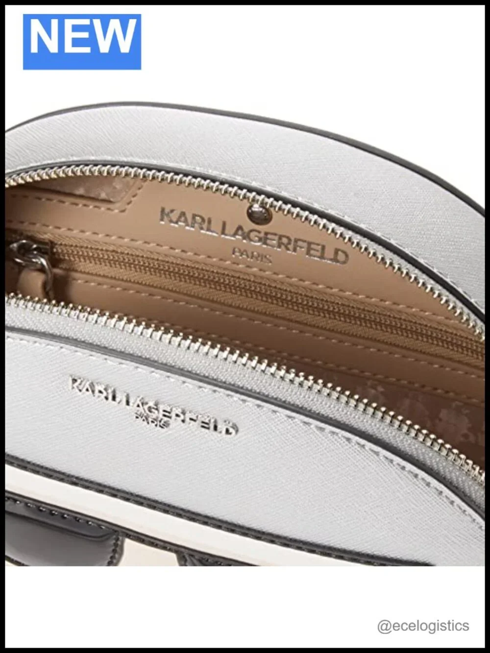 KARL LAGERFELD Satin Crossbody Bag PVC Flap